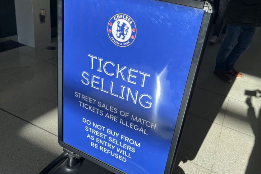Ticket selling at a Chelsea game