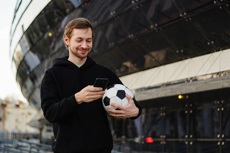 Smiling football fan