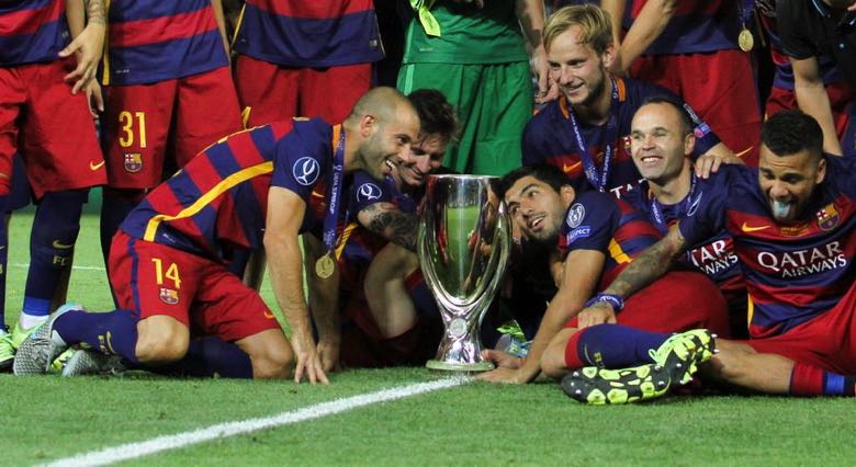 Barcelona with trophy