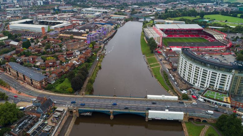 Meadow Lane, home of Notts County & City Ground, home of Nottingham Forest