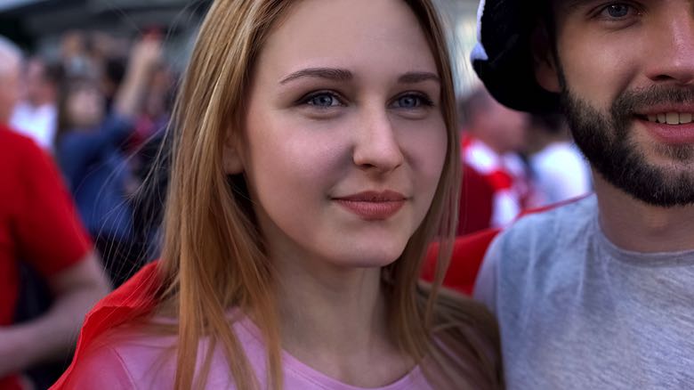 Close up of a female at a soccer game