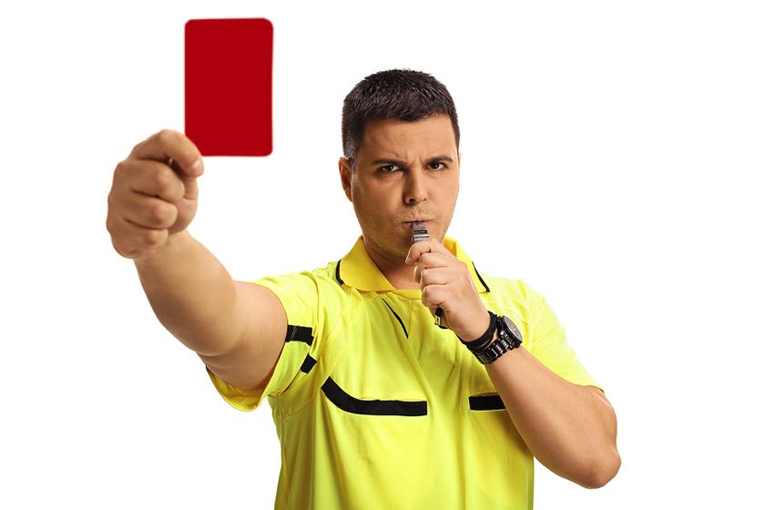 Ref blowing whistle