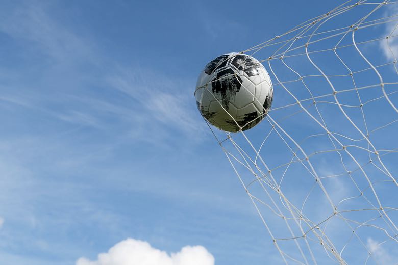 Soccer ball in net