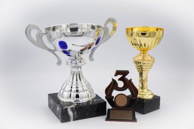 Three different trophies