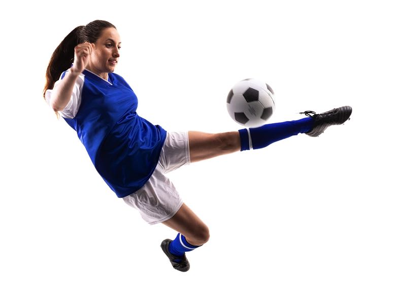 Woman playing football