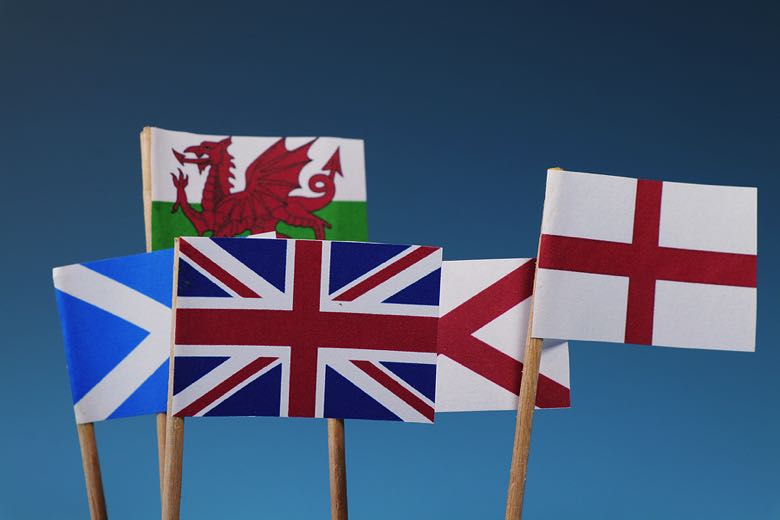 England Wales and Scotland flags