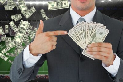 Man in suit with money