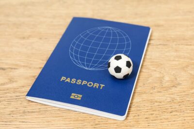 Passport with football