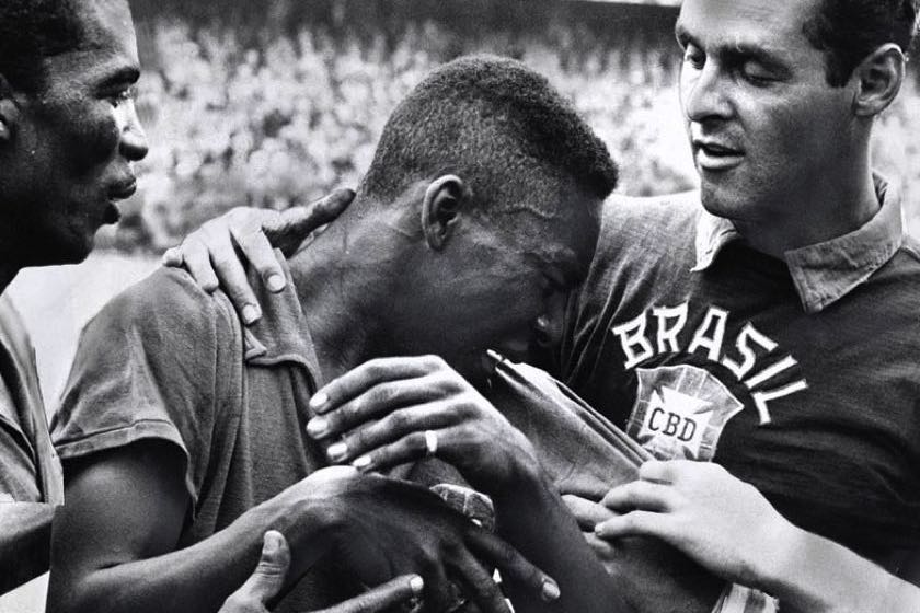 Pelé after Brazil's 1958 World Cup win