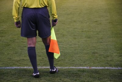 Referee with flag