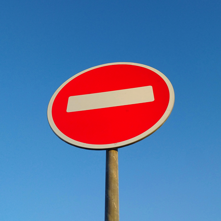 Road sign blockage