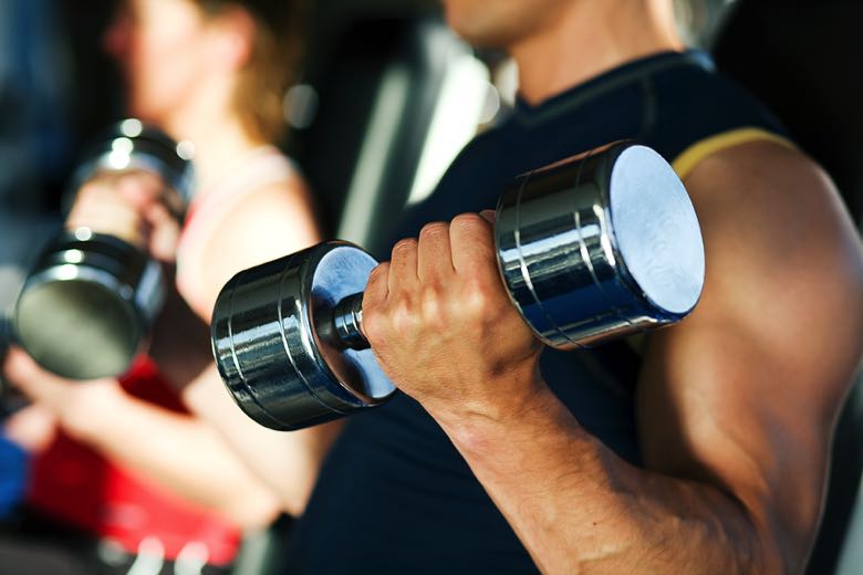 Lifting weights for stress relief