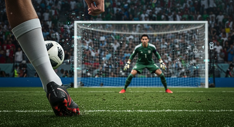 Goalie blocking goal