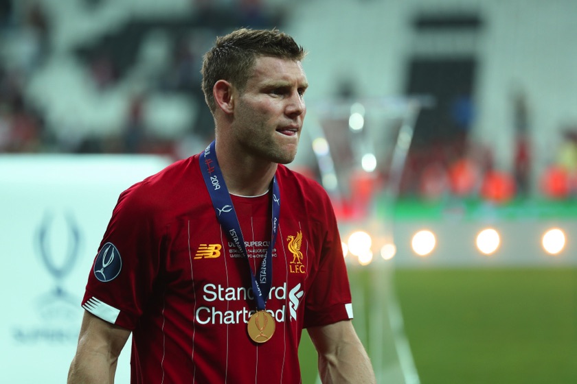 James Milner wearing medal