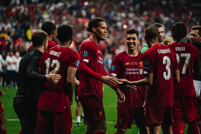 Liverpool team chatting