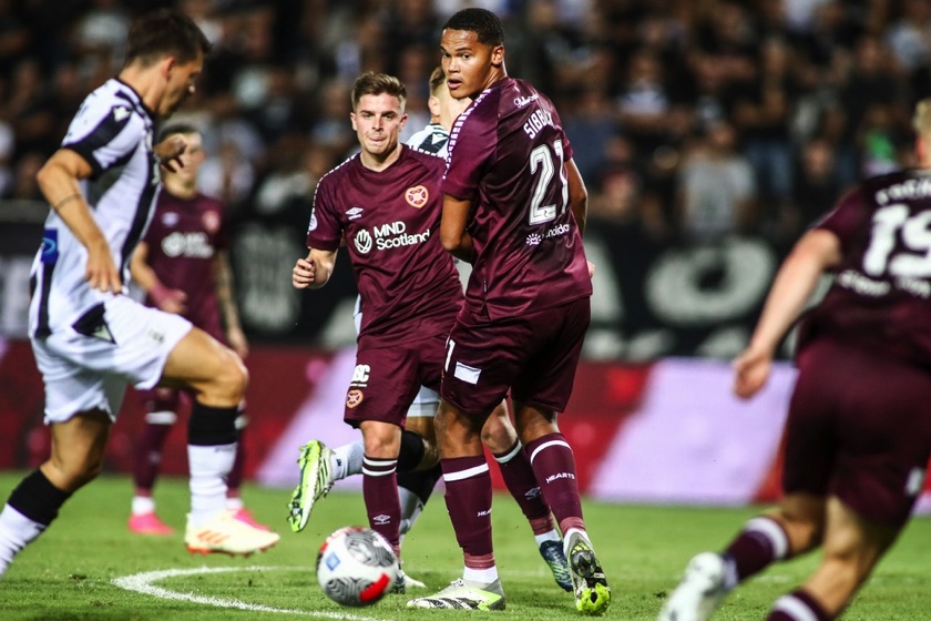 Edinburgh Hearts of Midlothian players in action