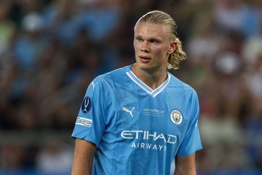 Erling Haaland looking disappointed